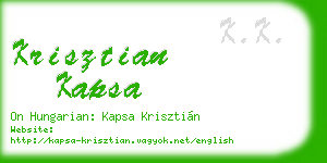 krisztian kapsa business card